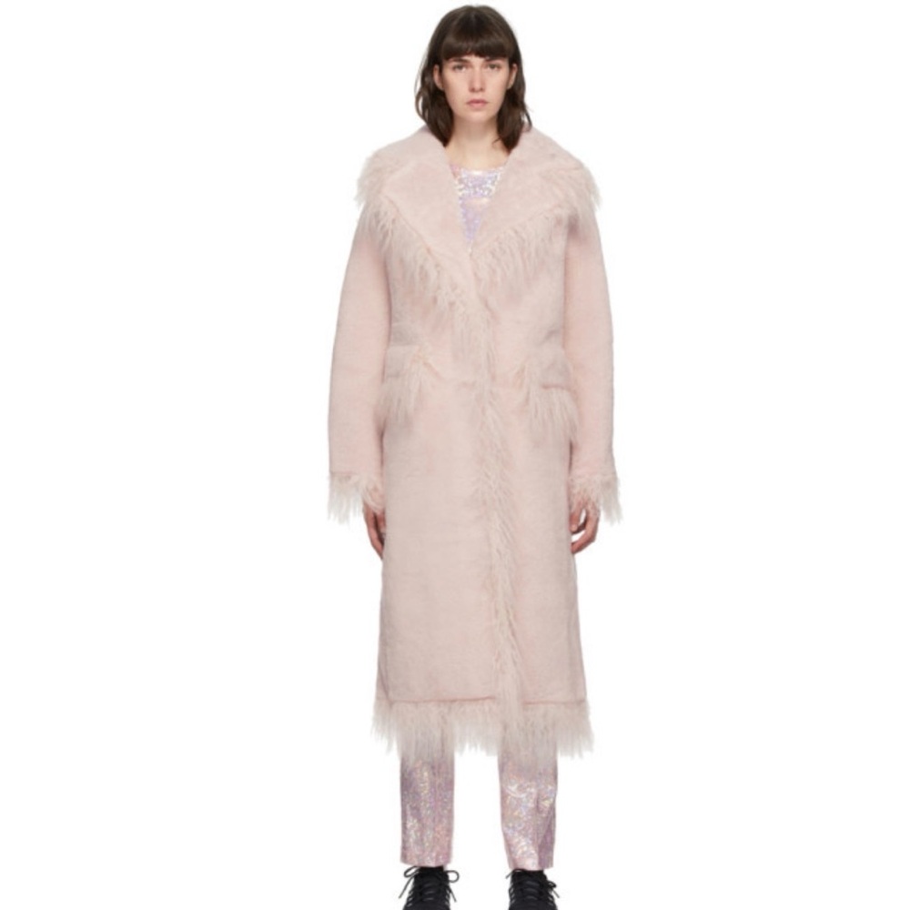 Saks Potts long light pink coat